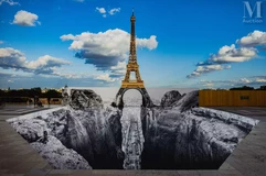 JR (né en 1984)-LES FALAISES DU TROCADÉRO, 19 MAI 2021, 19H57, PARIS, FRANCE, 2021-img1