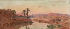 Maxime NOIRE (Guinglange 1861-Alger 1927)-Le campement au bord de l'oued, Algérie-img1