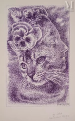 Valentine HUGO (1887- 1968) / André MASSON (1896-1987)-Femme chat / Double portrait-img1