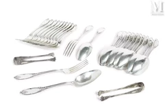Suite de 12 grands couverts en argent.--img1