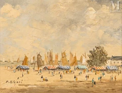 Pierre STEFANI (1938 - ?)-Le marché sur le port-img1