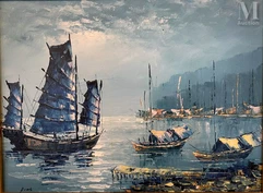 Huang Yong PING (Xiamen 1954 - Paris 2019)-Les jonques-img1