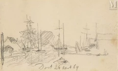 Johan Barthold JONGKIND (Latrop 1819- Saint Egrève 1891)-Bateaux au port-img1
