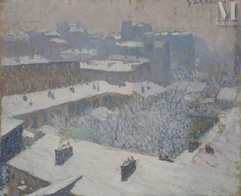 Jacques MARTIN - FERRIERES (Saint Paul 1893 - 1972)-Paysage de neige vu de l'atelier d'Henri Martin-img1