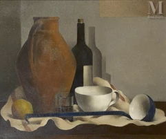 Pierre HODE (Rouen 1889 - 1942)-Nature morte au pichet et à la louche-img1