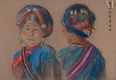 SIMONE GOUZE ( XIXe/XXe siècle)-Femme lolo "L'ethnie Yi"-img1