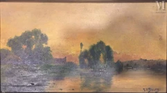 Hippolyte Jacques DELPY (Bois le Roi 1877- Paris 1957)-Bord de rivière-img1