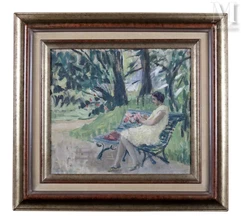 Jeanne LOURIER DREYFUS (Nancy 1872 - 1955)-Femme au parc-img1