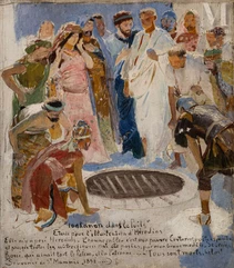 Georges Antoine ROCHEGROSSE (1859-1938)-Ioakanan dans le puits, étude pour l'illustration d'Hérodias de Flaubert-img1