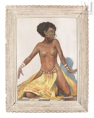 Yvonne THIVET (Paris 1888 - Sevran 1972)-Danseuse africaine au pagne jaune-img1