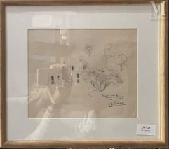 Alfred COURMES (Bormes les Mimosas 1898-Paris 1993)-Fermes dans la plaine de Bormes-img1