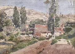 Louis Alexandre CABIÉ (1853-1939)-Paysage de provence-img1
