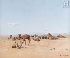 Paul LAZERGES (Paris 1845 - Asnières 1902)-Le campement-img1