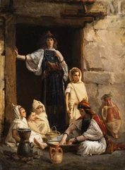 Isidore Alexandre PILS (1815 - 1875)-Femmes Kabyles préparant le couscous-img1