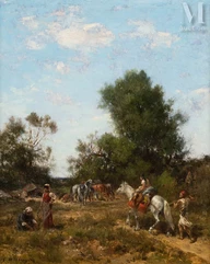 Georges WASHINGTON (Marseille 1827 - Douarnenez 1901)-Environs de Phillipeville, province de Constantine, Un Douair-img1