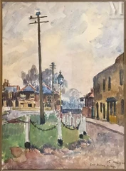 Ludovic RODO PISSARRO (1878- 1952)-East Action Village, 1906-img1