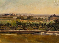 Abel LAUVRAY (Rennes 1870-1950)-Vue sur Avignon-img1