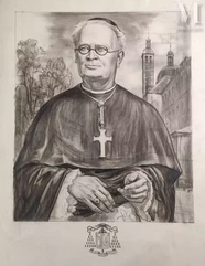 Albert DECARIS (1901-1988)-Portrait d'un prélat-img1