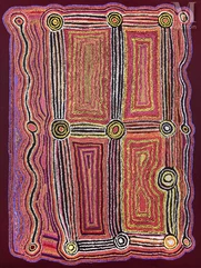 Paddy Lewis Japanangka (c.1925/30 - 2011)-Mina Mina Dreaming - Ngalyipi, 2008-img1