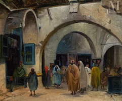 Théodore BALKE (Faulquemont 1875- Villeneuve sur Yonne 1951)-Souk à Tunis-img1