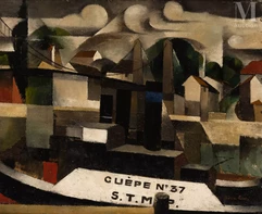 Pierre HODE (Rouen 1889 - 1942)-La Guèpe, Conflans Ste Honorine, 1922-img1