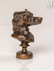 Emmanuel FRÉMIET (1824 - 1910)-"Buste de chien au collier"-img1