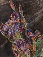 Nicolas TARKHOFF (Moscou 1871 - Orsay 1930)-Bouquet d'iris-img1