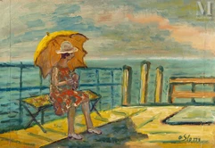 Olga SLOMSZYNSKA dite Olga SLOM (Suisse 1881- France 1941)-Repos au bord du lac Léman-img1