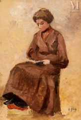 Olga SLOMSZYNSKA dite Olga SLOM (Suisse 1881- France 1941)-La lecture-img1