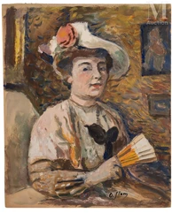 Olga SLOMSZYNSKA dite Olga SLOM (Suisse 1881- France 1941)-Femme à l’éventail-img1