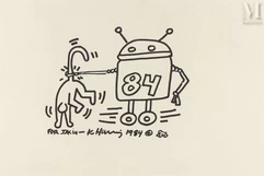 Keith HARING (1958-1990)-The Robot, 1984-img1