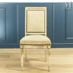 Chaise en bois laqué crème - Directoire--img1