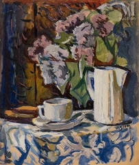 Olga SLOMSZYNSKA dite Olga SLOM (Suisse 1881- France 1941)-Nature morte à la tasse et à la carafe-img1