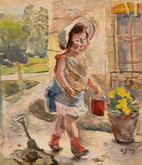 Olga SLOMSZYNSKA dite Olga SLOM (Suisse 1881- France 1941)-Fillette au sceau rouge-img1