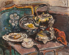 Olga SLOMSZYNSKA dite Olga SLOM (Suisse 1881- France 1941)-Nature morte au samovar-img1