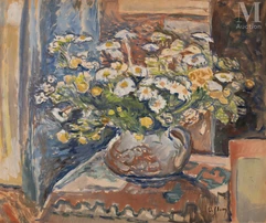 Olga SLOMSZYNSKA dite Olga SLOM (Suisse 1881- France 1941)-Nature morte aux fleurs-img1