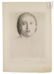 Alphonse LEGROS (1837-1911)-Extase poétique, portrait de Dalou (?), paysage et autres sujets-img1