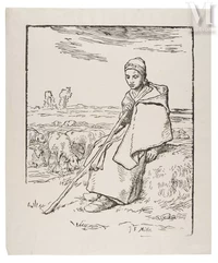 Jean-François MILLET (1814-1875)-La grande Bergère assise-img1
