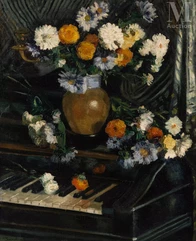 Alfred SWIEYKOWSKI (Paris 1869-Paris 1953)-Bouquet au piano-img1