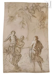 Attribué à Gaspare DIZIANI (Belluno 1689 – Venise 1767)-L’éducation d’Achille par Chiron-img1