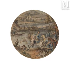 Ecole française du XVIIIème siècle-Louis XV à la chasse-img1