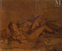 BENN (Bencion Rabinowicz dit) ( Białystok 1905 - Paris 1989)-Le repos du modèle-img1