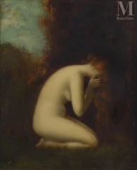 Jean-Jacques HENNER (Bernvillier 1829 - Paris 1905)-La nymphe qui pleure-img1