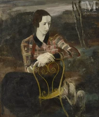 Pierre WOLKONSKY (Saint Petersbourg 1901 - Kerdalo 1997)-Portrait de femme assise-img1