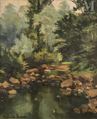Paul-Emile PISSARRO, dit Paulémile (Eragny 1884 - Clecy 1972)-Rivière en sous bois-img1
