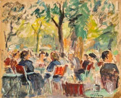 SLOMSZYNSKA Olga dite Olga SLOM (Suisse 1881- France 1941)-La terrasse en plein air-img1