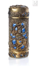 CHINE, Dynastie Qing-Etui en métal doré-img1