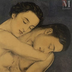 Walter SAUER (Saint-Gilles 1889 - Alger 1927)-L'étreinte ou Daphnis et Chloé, 1925-img1