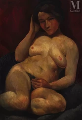 Maurice MENDJIZKY (1890 Lodz - 1951 Saint-Paul-de-Vence)-Nu - Kiki de Montparnasse-img1