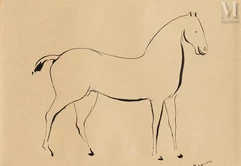 Ecole ITALIENNE du XXème siècle dans le goût de Marino Marini-Cheval-img1